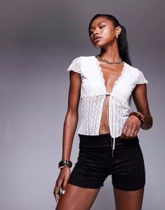 Мини-шорты Princess Polly с кружевом черного цвета