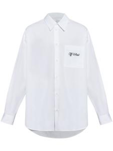 Off-White рубашка с вышивкой, белый