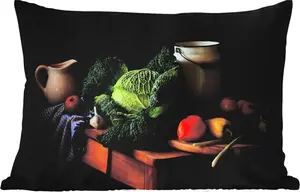 Подушка для улицы - Натюрморт - Овощи - Цвета - 60 x 40 см - Устойчива к погодным условиям - Подушка для отдыха - Декоративная подушка - Подушка для дома MuchoWow