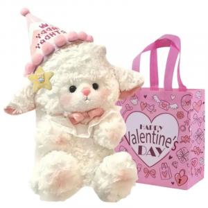 Очаровательная кукла принцесса ягненок с бантом новогодняя елка плюшевая игрушка высота 22cm/32cm/45cm Bitter purchase, Girlish Little Sheep+Birthday Hat+Hair Clip (Couple Shopping Bag)