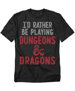 Футболка Big & Tall Dungeons And Dragons Rather Be Plays DD D&D, Black