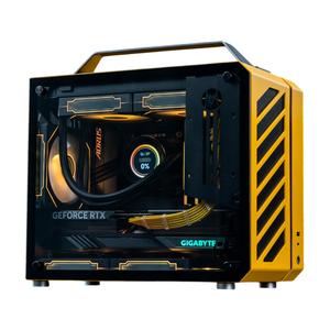 Системный блок Gigabyte, 32 ГБ/1 ТБ, Core i7-14700KF, RTX 4070 Ti Super, C28 AIR Case, чёрный/жёлтый