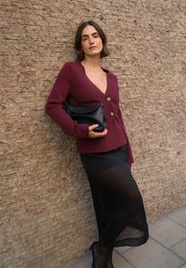 Кардиган NA-KD OVERLAPPING, Burgundy/Bordeaux