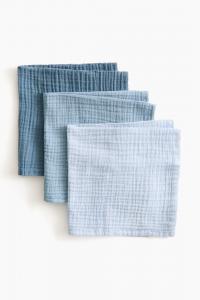 Салфетка H&M Muslin Cloth, 3 штуки, 40x40 см, голубой