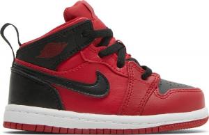 Кроссовки Air Jordan 1 Mid TD Reverse Bred, красный