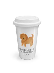 Кружка на вынос с изображением пушистой собаки и надписью белого цвета Mr. & Mrs. Panda