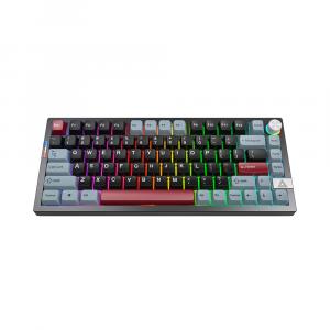 Игровая беспроводная клавиатура MONTECH MKey PRO TKL, Brown Switch, серый/чёрный,  английская раскладка