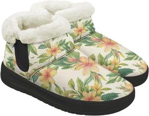 Женские зимние ботинки, удобные и теплые, с противоскользящей подошвой и утолщенной подошвой для улицы Gdxynsmny, Yellow Floral