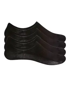 В упаковке 4 пары невидимых женских мизинцев из хлопка Punto Blanco, черный