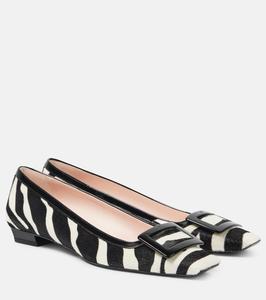 Балетки Belle Vivier из телячьего волоса Roger Vivier, Pony Zebra