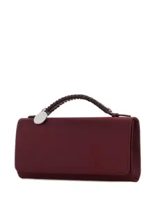 Сумка-тоут Falabella из сатина с плетёной ручкой Stella Mccartney, красный