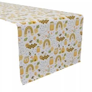 Настольная дорожка, 100 % хлопок, 16x108 дюймов, «Медовая пчела и радуга».