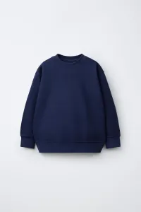 Простая толстовка с надписью и этикеткой Zara, синий