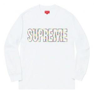 Футболка ss19 international ls tee white logo tee Supreme, белый