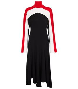 Платье миди из трикотажа в рубчик в полоску Jil Sander, Open Miscellaneous