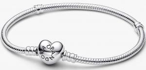 Браслет Pandora Moments Heart & Snake, серебро