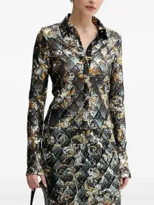 Блузка с пайетками Versace Jeans Couture, черный