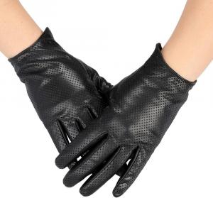 Женские перфорированные дышащие кожаные перчатки для мотоцикла и гонок (L Code) SIDUFHAOPKLL