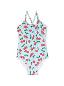 Chiara Ferragni купальник с фестонами и принтом, синий