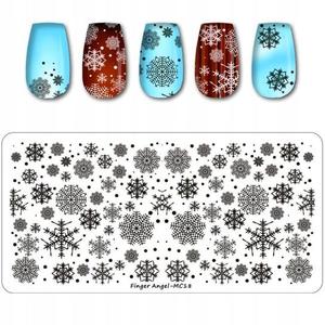 Пластина для штампов для ногтей РОЖДЕСТВЕНСКИЕ СНЕЖИНКИ, Frezarkowo