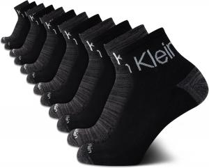 Мужские носки Calvin Klein Quarter Socks - 12 пар дышащих, мягких, амортизированных, спортивных носков до щиколотки для мужчин, Black/Grey Multi