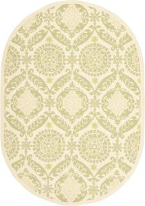 Ковер SAFAVIEH, 138 x 199 см, Chelsea Collection, овальный, бежевый и зеленый, ручного вязания, французский кантри из шерсти, идеален для помещений с высокой проходимостью в гостиной, спальне (HK356C)