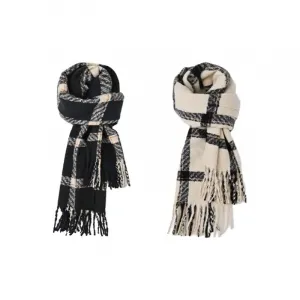 FREE RABBITⅡ Вязаный шарф унисекс, 2 Pack (Ecru+Black)