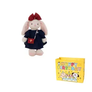 Успокаивающая бегущая крольчиха плюшевая кукла высота 45см Enlightenment, темно-синий