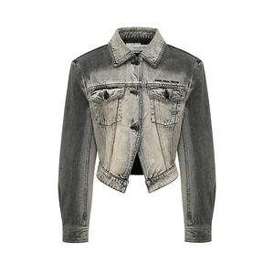 Feng Chen Wang Джинсовая куртка с нашивкой-логотипом, Black