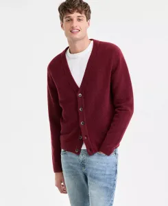 Мужской кардиган с длинными рукавами и ворсом Sun + Stone, коричневый