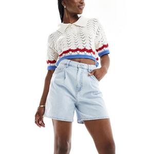 Шорты Stradivarius Denim, голубой