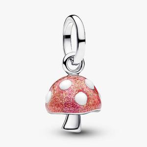 Шарм Pandora Glow-in-the-dark Mushroom Dangle, серебро