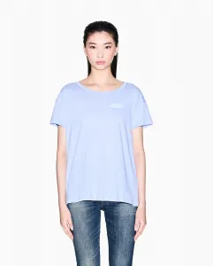 Женская футболка с коротким рукавом и логотипом на груди Capsule Cozy Lab Armani Exchange, светло-голубой