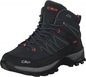 Водонепроницаемые женские трекинговые ботинки CMP RIGEL - легкие кожаные кроссовки для троп с поддержкой голеностопа, амортизацией и сцеплением на любой поверхности, серый