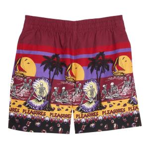 Пляжные шорты Pleasures бордового цвета