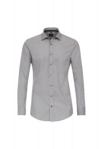 Мужская деловая рубашка с удлиненными рукавами, 72 см, с принтом, облегающая тело Venti, черный