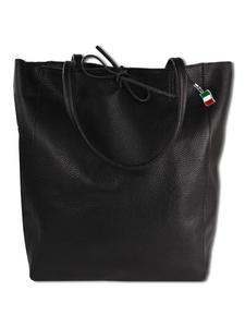 Наплечная сумка Florence Shopper, Schultertasche Leder schwarz ca. 28cm