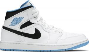 Кроссовки Air Jordan 1 Mid Laser Blue, белый