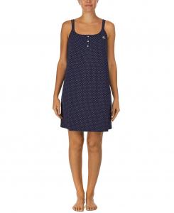 Ночная рубашка из хлопкового трикотажа с двумя бретельками Lauren Ralph Lauren, мульти