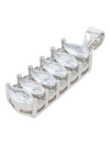 Adeliás Женский кулон - кулон в форме сердца из серебра 925 пробы с кубическим цирконием в серебряной оправе