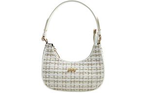 Сумка-полумесяц из ткани Наплечная сумка Обычная Женская Многоцветная MQ, Экрю