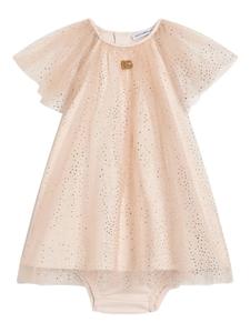 Dolce & Gabbana Kids платье из тюля с блестками, розовый