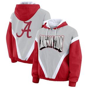 Женская куртка-ветровка с капюшоном на молнии Alabama Crimson Tide в красно-сером цвете Wear By Erin Andrews