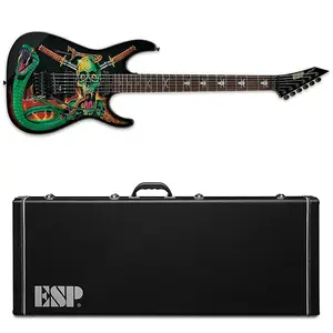 Электрогитара ESP George Lynch GL Black с графикой черепов и змей НОВАЯ с кейсом - Череп - В НАЛИЧИИ!
