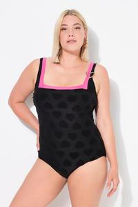 ULLA POPKEN Женский купальник с сердечками, квадратным вырезом, мягкими чашками, переработанный