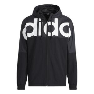 Куртка adidas Large Logo Contrast Color Stitching Athleisure Casual Sports Hooded Jacket Black, черный