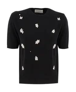 Стильный пуловер из шерстяной смеси Ermanno Scervino, черный