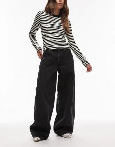 Джинсы Levi's с очень широкими бретелями, черного цвета