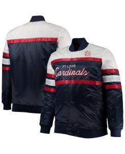 Мужская темно-синяя, красная куртка st. louis cardinals big and tall coaches satin full-snap Mitchell & Ness, мульти