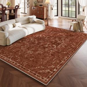 Budis Ковер 80х200 см для гостиной в винтажном французском стиле, кремовый, водостойкий, моющийся, короткий велюр